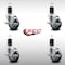 Service Caster 3.5'' SS Thermoplastic Rubber Swivel 1-5/8'' Expanding Stem Caster Set with Brake, 4PK SCC-SSEX20S3514-TPRB-TLB-158-4 - alternate 2